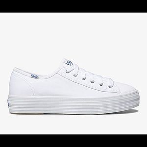 Keds Women's Triple Kick white leather platform fashion casual sneaker